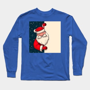 Santa Claus Holding banner Long Sleeve T-Shirt